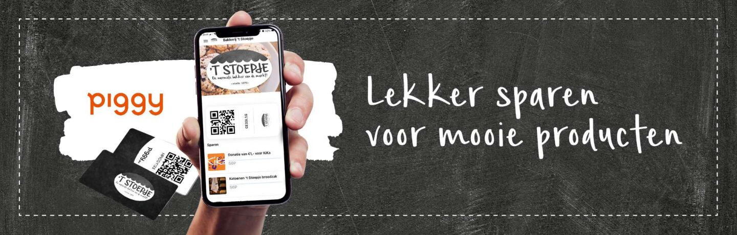 Hoe werkt sparen met Piggy bij ’t Stoepje?